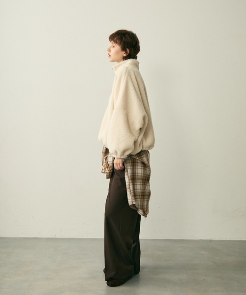 full/fill.(フルフィル)の「half zip boa pullover / ハーフジップボアプルオーバー(ブルゾン・レディース・グレー/アイボリー・FREE)」の19枚目の写真
