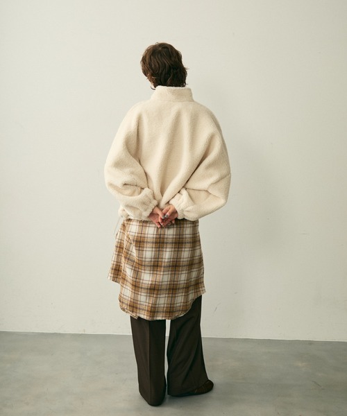 full/fill.(フルフィル)の「half zip boa pullover / ハーフジップボアプルオーバー(ブルゾン・レディース・グレー/アイボリー・FREE)」の20枚目の写真