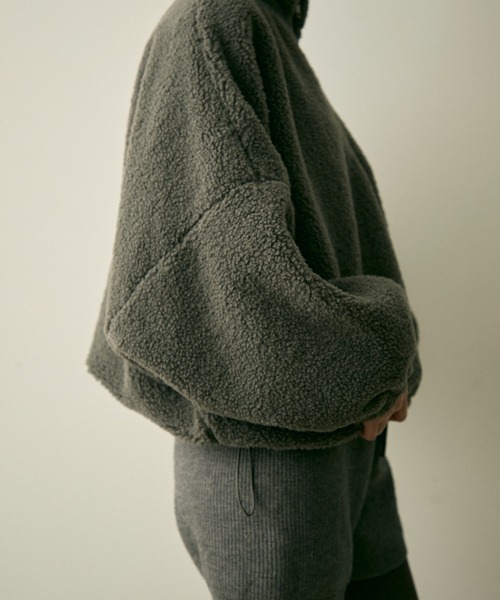 セール】half zip boa pullover / ハーフジップボアプルオーバー