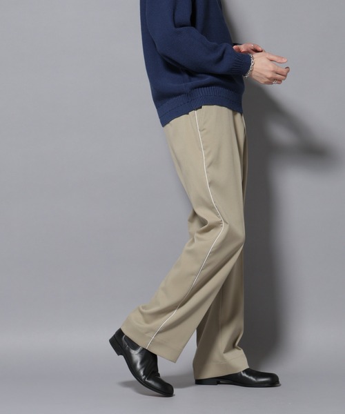 NANO universe（ナノユニバース）の「ウォーム側章ストレートスラックス（スラックス・メンズ・ブラック/チャコール/ベージュ・S/M/L/XL）」の3枚目の写真