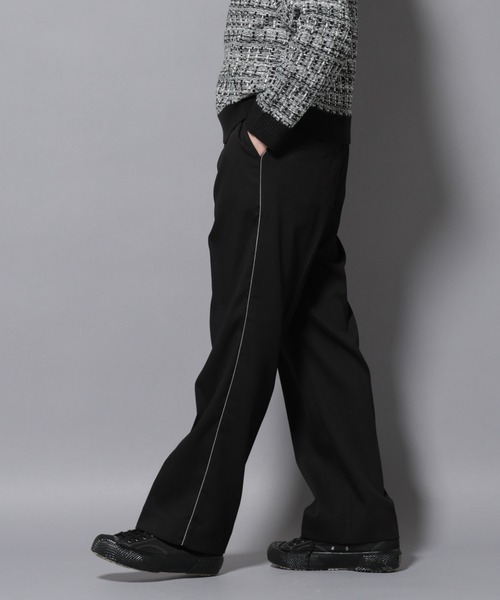 NANO universe（ナノユニバース）の「ウォーム側章ストレートスラックス（スラックス・メンズ・ブラック/チャコール/ベージュ・S/M/L/XL）」の2枚目の写真