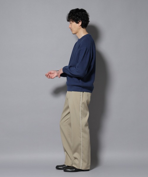 NANO universe（ナノユニバース）の「ウォーム側章ストレートスラックス（スラックス・メンズ・ブラック/チャコール/ベージュ・S/M/L/XL）」の8枚目の写真