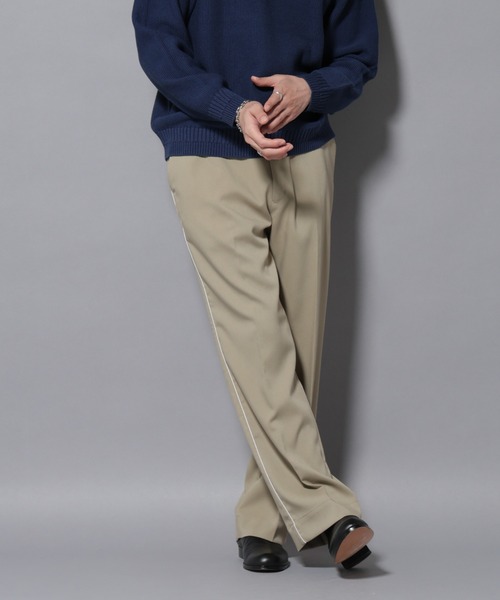 NANO universe（ナノユニバース）の「ウォーム側章ストレートスラックス（スラックス・メンズ・ブラック/チャコール/ベージュ・S/M/L/XL）」の4枚目の写真