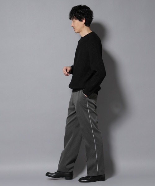 NANO universe（ナノユニバース）の「ウォーム側章ストレートスラックス（スラックス・メンズ・ブラック/チャコール/ベージュ・S/M/L/XL）」の14枚目の写真