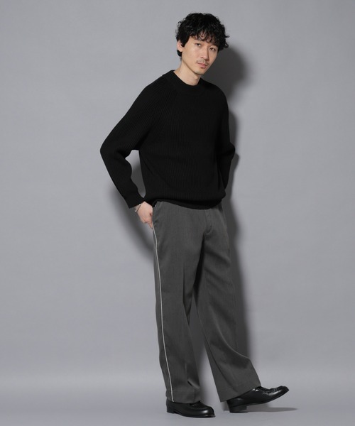 NANO universe（ナノユニバース）の「ウォーム側章ストレートスラックス（スラックス・メンズ・ブラック/チャコール/ベージュ・S/M/L/XL）」の13枚目の写真