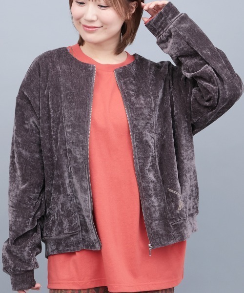 チチカカ（チチカカ）の「マットモールジップカーディガン（カーディガン/ボレロ・レディース・グリーン/ダークブラウン/ブルー・FREE）」の2枚目の写真