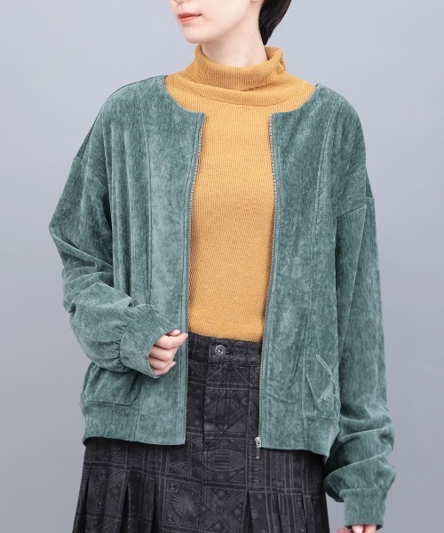 チチカカ（チチカカ）の「マットモールジップカーディガン（カーディガン/ボレロ・レディース・グリーン/ダークブラウン/ブルー・FREE）」の3枚目の写真