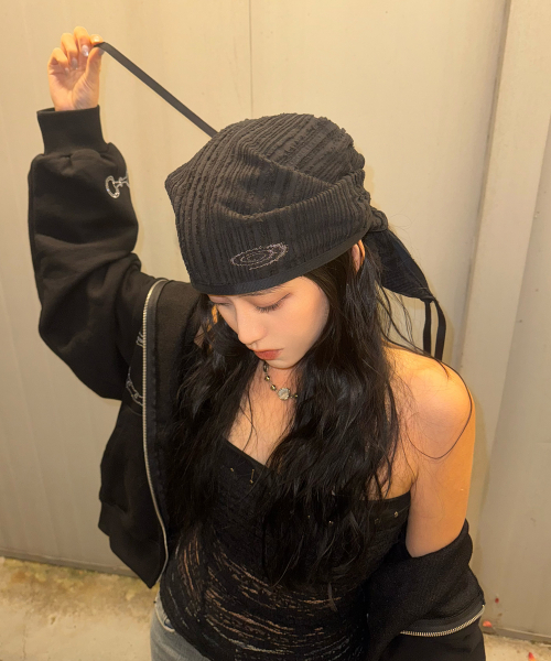 Slash Tassel Maxi Bandana Black（バンダナ/スカーフ）｜IDWS