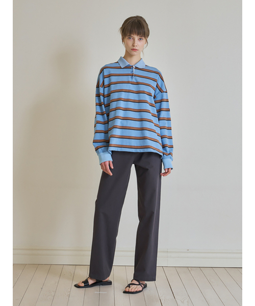 Belt wide pants (Gray)