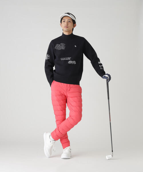 PEARLY GATES】14GダブルJQ×ワッペン風ハイネックニットプルオーバー