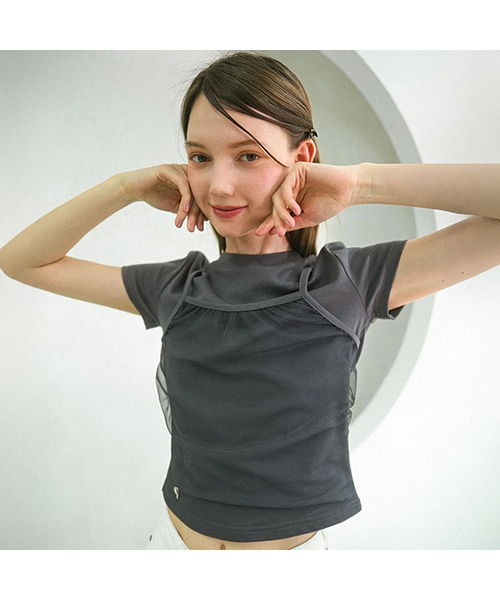Vivacious(ビバシャス)の「Tinker Bell Short Sleeve CHARCOAL(Tシャツ/カットソー・レディース・チャコール・SMALL/MEDIUM)」の1枚目の写真