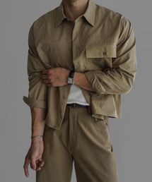 BOWLOW PRODUCT（バウロープロダクト）の「Panel One-Pocket Crop Shirt [Beige]（シャツ/ブラウス）」