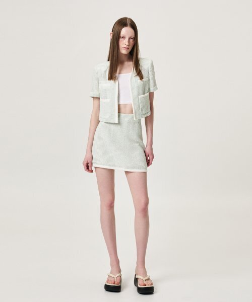 ETMON(エトモン)の「Summer Tweed Mini Skirt, Mint(スカート・レディース・その他・SMALL/MEDIUM)」の1枚目の写真