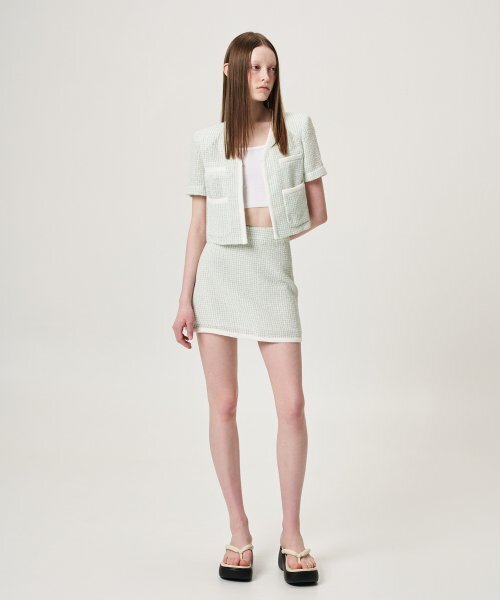 ETMON(エトモン)の「Summer Tweed Mini Skirt, Mint(スカート・レディース・その他・SMALL/MEDIUM)」の2枚目の写真