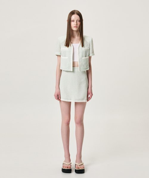 ETMON(エトモン)の「Summer Tweed Mini Skirt, Mint(スカート・レディース・その他・SMALL/MEDIUM)」の4枚目の写真