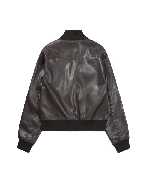 AAKAM（アーカム）の「High-Neck Leather Jacket (Brown)（ライダースジャケット・レディース・その他・1/2）」の11枚目の写真