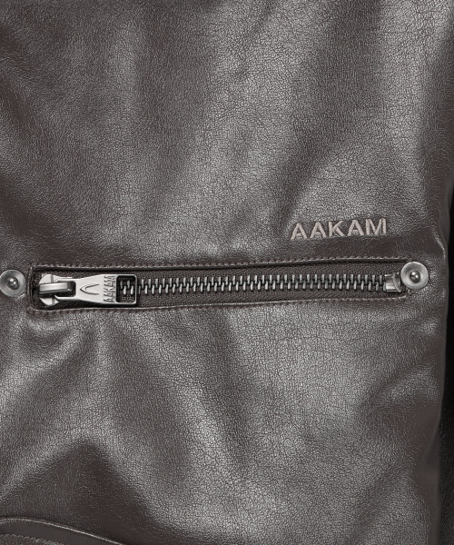 AAKAM（アーカム）の「High-Neck Leather Jacket (Brown)（ライダースジャケット・レディース・その他・1/2）」の12枚目の写真