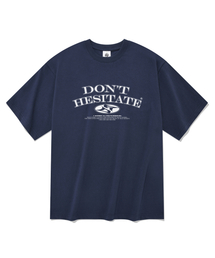 スローガン半袖Tシャツネイビー