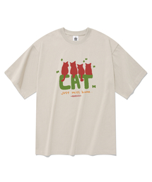 キャット半袖Tシャツベージュ