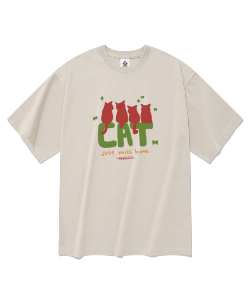 RADINEO(ラディネオ)の「キャット半袖Tシャツベージュ(Tシャツ/カットソー・メンズ・その他・SMALL/MEDIUM/LARGE/X-LARGE)」の1枚目の写真