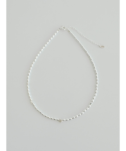 925silver Mirror Powder Beads Necklace - Silver