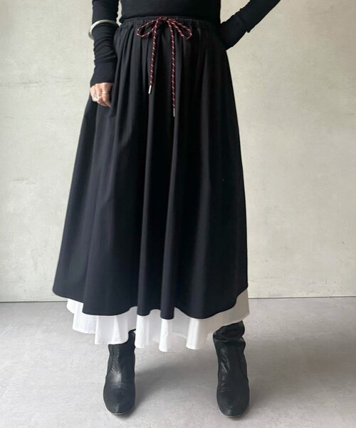 BEARDSLEY（ビアズリー）の「レイヤードギャザースカート（スカート・レディース・ネイビー・FREE）」の2枚目の写真