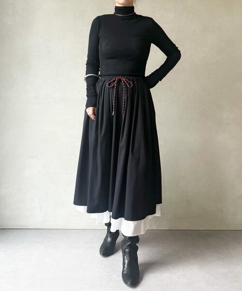 BEARDSLEY（ビアズリー）の「レイヤードギャザースカート（スカート・レディース・ネイビー・FREE）」の4枚目の写真