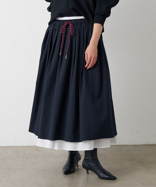 BEARDSLEY（ビアズリー）の「レイヤードギャザースカート（スカート・レディース・ネイビー・FREE）」の5枚目の写真