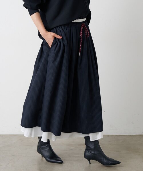 BEARDSLEY（ビアズリー）の「レイヤードギャザースカート（スカート・レディース・ネイビー・FREE）」の6枚目の写真