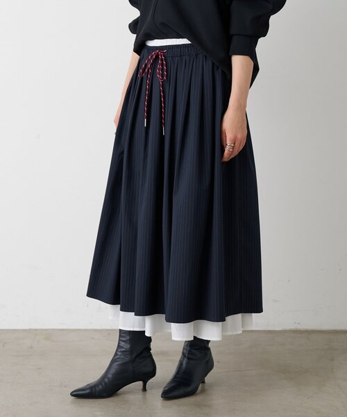 BEARDSLEY（ビアズリー）の「レイヤードギャザースカート（スカート・レディース・ネイビー・FREE）」の8枚目の写真