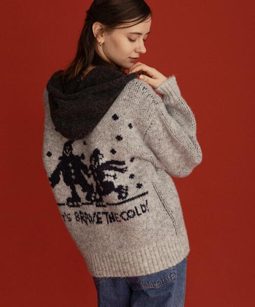 URBAN RESEARCH Sonny Label(アーバンリサーチサニーレーベル)の「オガワナツミ コラボニット(ニット/セーター・レディース・ブラウン/グレー/ブルー・FREE)」の2枚目の写真