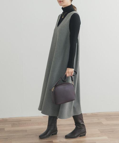 URBAN RESEARCH DOORS（アーバンリサーチドアーズ）の「メランジBACKタックフレアジャンスカ（ワンピース・レディース・グレー/チャコールグレー・FREE）」の5枚目の写真