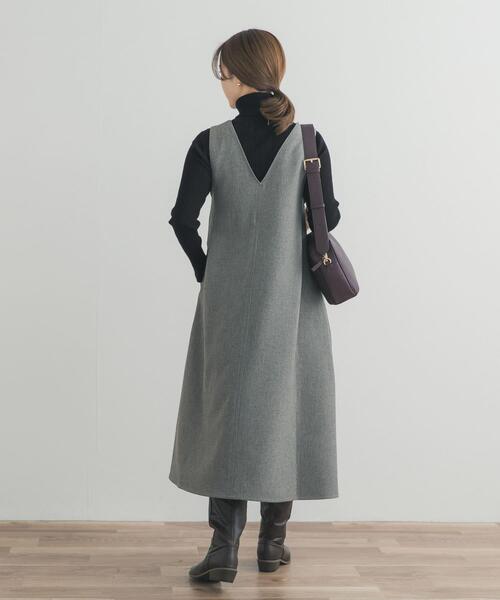 URBAN RESEARCH DOORS（アーバンリサーチドアーズ）の「メランジBACKタックフレアジャンスカ（ワンピース・レディース・グレー/チャコールグレー・FREE）」の6枚目の写真