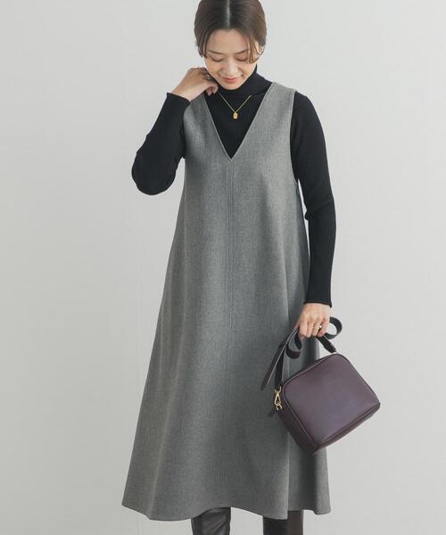 URBAN RESEARCH DOORS（アーバンリサーチドアーズ）の「メランジBACKタックフレアジャンスカ（ワンピース・レディース・グレー/チャコールグレー・FREE）」の8枚目の写真