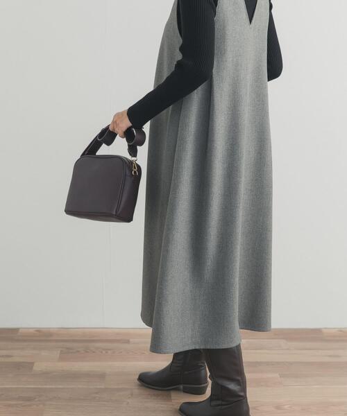 URBAN RESEARCH DOORS（アーバンリサーチドアーズ）の「メランジBACKタックフレアジャンスカ（ワンピース・レディース・グレー/チャコールグレー・FREE）」の9枚目の写真