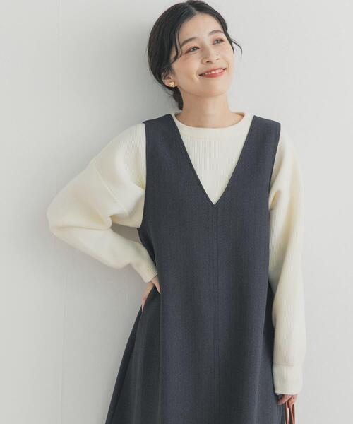 URBAN RESEARCH DOORS（アーバンリサーチドアーズ）の「メランジBACKタックフレアジャンスカ（ワンピース・レディース・グレー/チャコールグレー・FREE）」の13枚目の写真