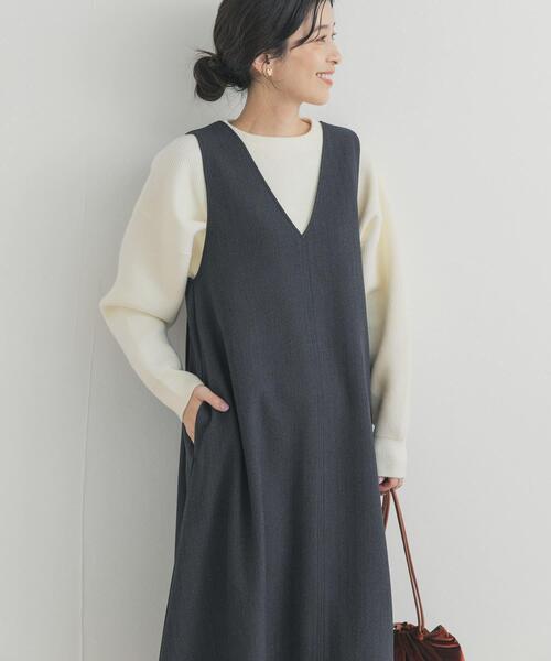 URBAN RESEARCH DOORS（アーバンリサーチドアーズ）の「メランジBACKタックフレアジャンスカ（ワンピース・レディース・グレー/チャコールグレー・FREE）」の14枚目の写真