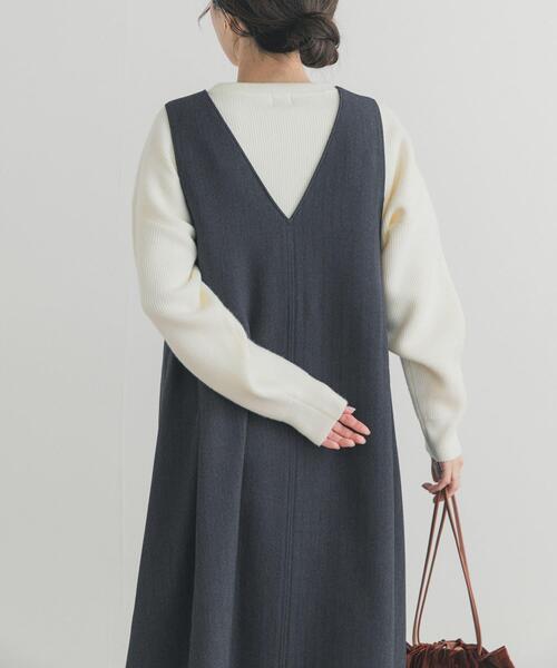 URBAN RESEARCH DOORS（アーバンリサーチドアーズ）の「メランジBACKタックフレアジャンスカ（ワンピース・レディース・グレー/チャコールグレー・FREE）」の15枚目の写真