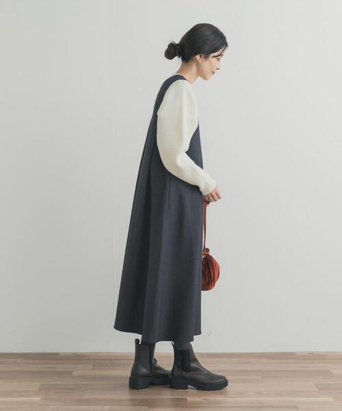 URBAN RESEARCH DOORS（アーバンリサーチドアーズ）の「メランジBACKタックフレアジャンスカ（ワンピース・レディース・グレー/チャコールグレー・FREE）」の17枚目の写真