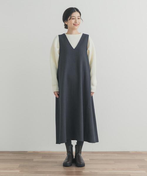 URBAN RESEARCH DOORS（アーバンリサーチドアーズ）の「メランジBACKタックフレアジャンスカ（ワンピース・レディース・グレー/チャコールグレー・FREE）」の20枚目の写真