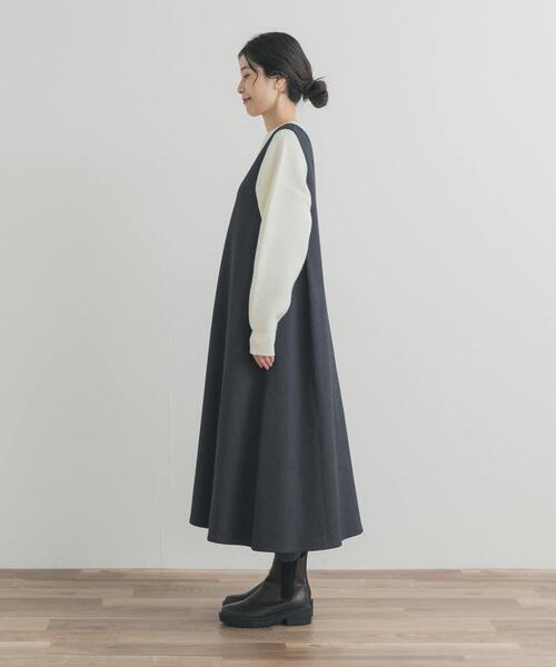 URBAN RESEARCH DOORS（アーバンリサーチドアーズ）の「メランジBACKタックフレアジャンスカ（ワンピース・レディース・グレー/チャコールグレー・FREE）」の21枚目の写真