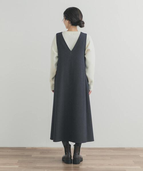 URBAN RESEARCH DOORS（アーバンリサーチドアーズ）の「メランジBACKタックフレアジャンスカ（ワンピース・レディース・グレー/チャコールグレー・FREE）」の22枚目の写真