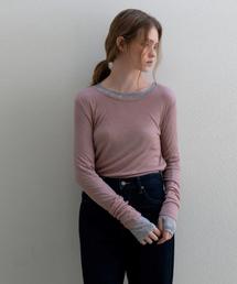 SOFT WOOL JERSEY T-SHIRT DUSTY PINK