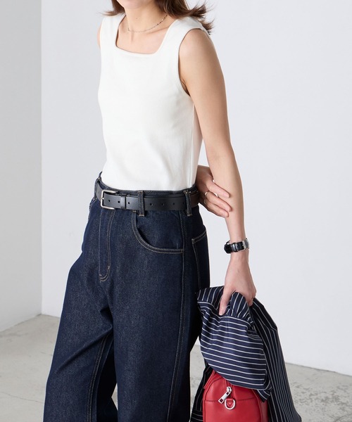 BONLECILL(ボンルシール)の「カップ付きスクエアネックタンクトップ(タンクトップ・レディース・モカ/ミント/オレンジ/ブラウン/レッド/ピンク/アイボリー/ブラック/チャコールグレー/ブルー・S/M/L/LL)」の15枚目の写真