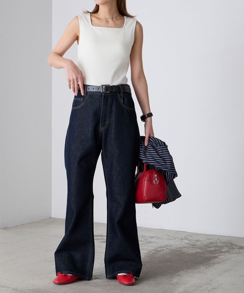 BONLECILL(ボンルシール)の「カップ付きスクエアネックタンクトップ(タンクトップ・レディース・モカ/ミント/オレンジ/ブラウン/レッド/ピンク/アイボリー/ブラック/チャコールグレー/ブルー・S/M/L/LL)」の19枚目の写真