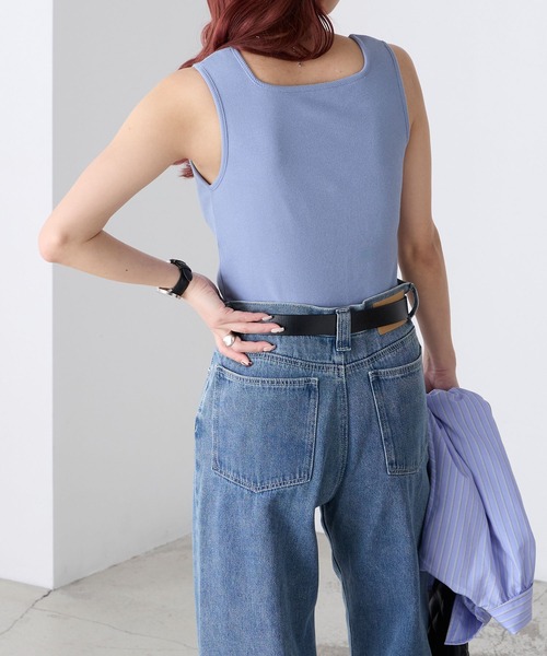BONLECILL（ボンルシール）の「【接触冷感/抗菌防臭】カップ付きスクエアネックタンクトップ（タンクトップ・レディース・モカ/ミント/オレンジ/ブラウン/レッド/ピンク/アイボリー/ブラック/チャコールグレー/ブルー・S/M/L/LL）」の17枚目の写真