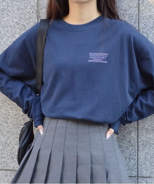 spiritoso(スピリトーゾ)の「ORDINARYプリントロングTシャツ(Tシャツ/カットソー・レディース・サックスブルー/オリーブ/オフホワイト・FREE)」の13枚目の写真
