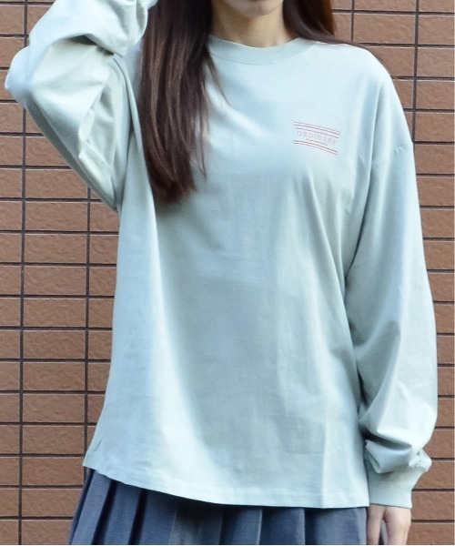 spiritoso(スピリトーゾ)の「ORDINARYプリントロングTシャツ(Tシャツ/カットソー・レディース・サックスブルー/オリーブ/オフホワイト・FREE)」の8枚目の写真
