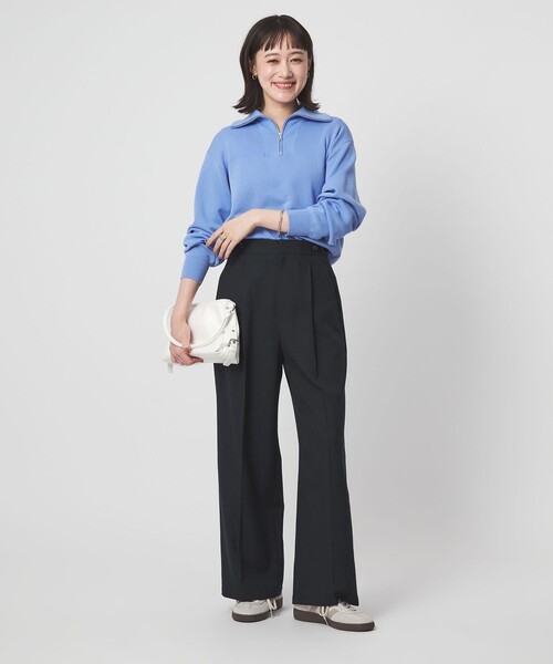 green label relaxing(グリーンレーベルリラクシング)の「ラミーブレンド ワイド パンツ(その他パンツ・レディース・ネイビー/ベージュ・40/38/36)」の15枚目の写真