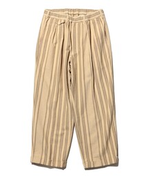 2 Pleats Relax Trousers Indian Oxford Stripe